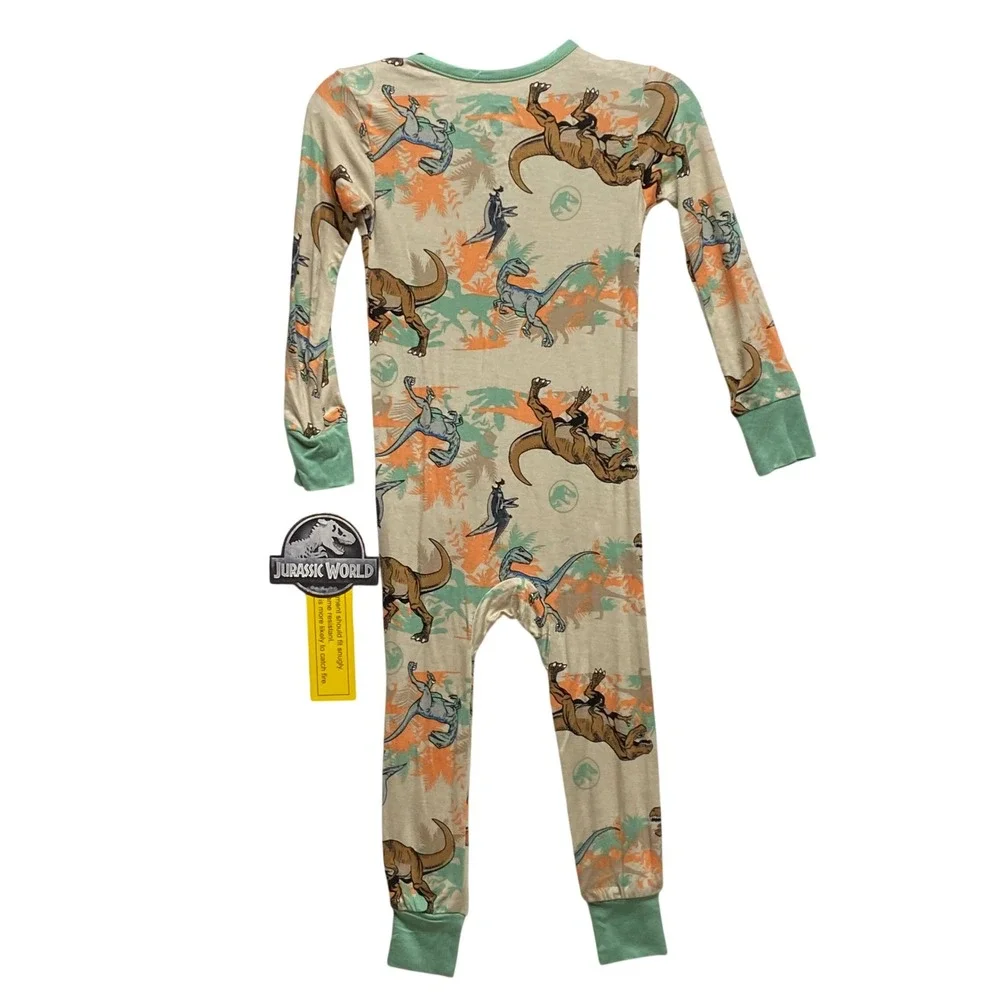 Jurassic World Zip Up Sleepers Toddler ‎ Size 4T NWT